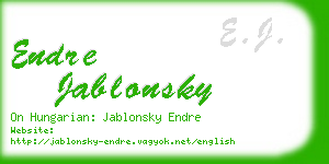 endre jablonsky business card